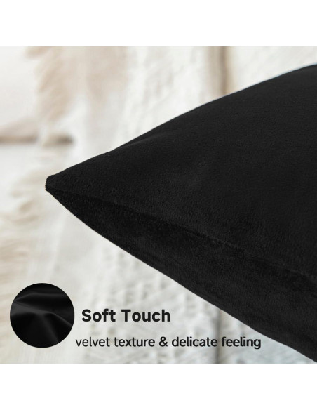 Funda de Almohada Cuadrada Negra QUORGVES 40x40 cm Set de 2