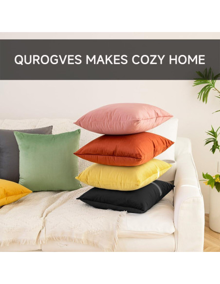 Funda de Almohada Cuadrada Negra QUORGVES 40x40 cm Set de 2