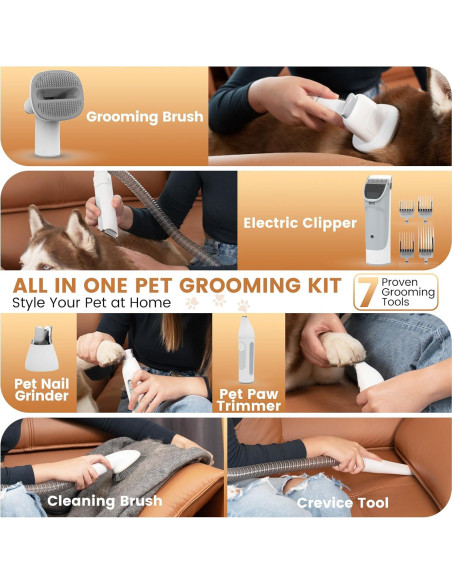 Aspiradora para Perros FIXR PG50 Plus 2.5L 11000Pa 7 en 1