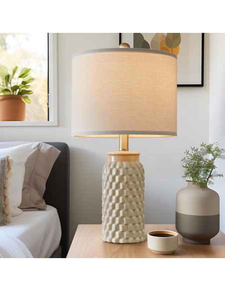 Lámpara de Mesa Cerámica Beige USumkky 52 cm Set de 2