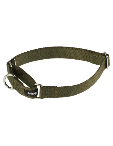 Collar Martingale Nylon Antiescape Hyhug Verde Militar Pequeño