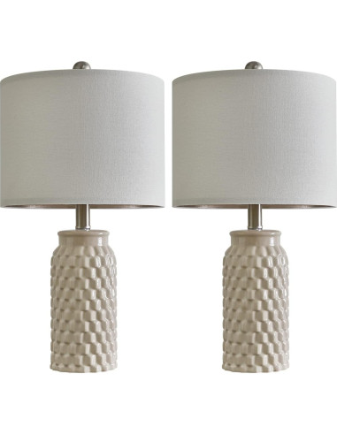 Lámpara de Mesa Cerámica Beige USumkky 52 cm Set de 2