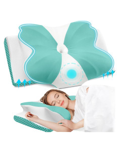 Almohada Ergonómica CloudBliss Espuma Viscoelástica Queen Verde
