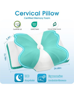 Almohada Ergonómica CloudBliss Espuma Viscoelástica Queen Verde 2