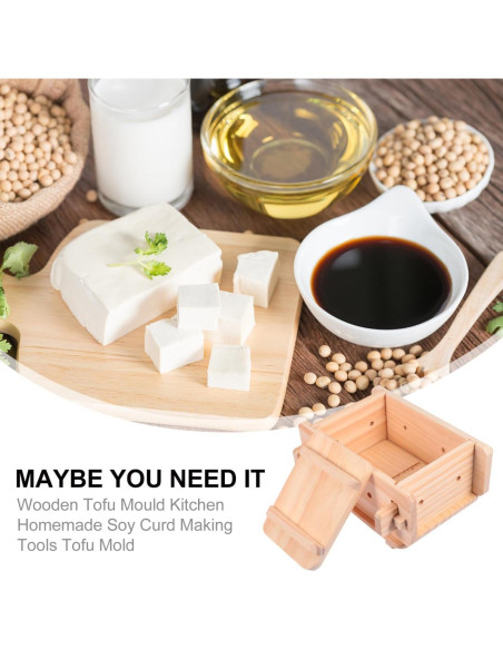 Prensa de Tofu DOITOOL de Madera 22x19x10cm Herramienta Manual