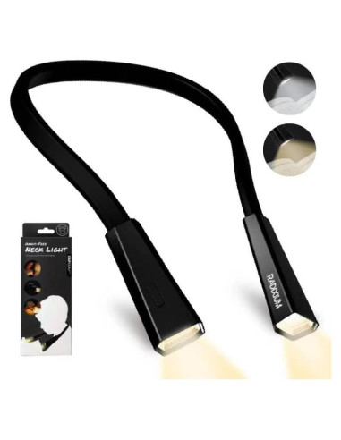 Luz de lectura recargable LED para el cuello RADIXIUM, 4 niveles de brillo