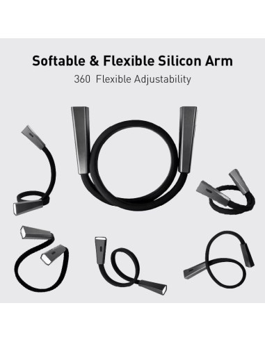 Luz de lectura recargable LED para el cuello RADIXIUM, 4 niveles de brillo