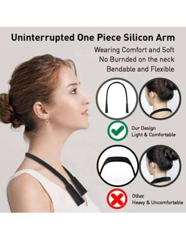 Luz de lectura recargable LED para el cuello RADIXIUM, 4 niveles de brillo