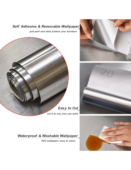 Papel Contacto Autoadhesivo Cohoo Home Acero Inoxidable 1.48m