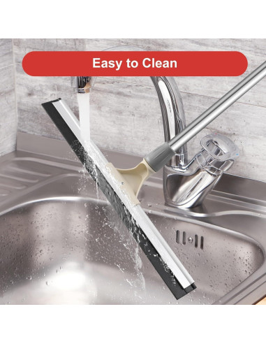 Escoba de Goma Tiumso 43 cm con Mango de Acero 152 cm