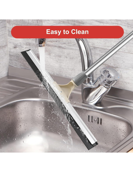 Escoba de Goma Tiumso 43 cm con Mango de Acero 152 cm