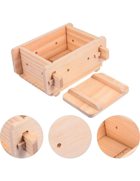 Prensa de Tofu DOITOOL de Madera 22x19x10cm Herramienta Manual