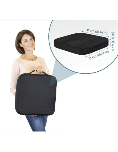 Cojín de Asiento Portátil Cozy BoSpin Espuma Viscoelástica Negro