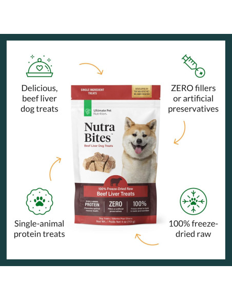 Golosinas Deshidratadas Nutra Bites Hígado de Res 113g