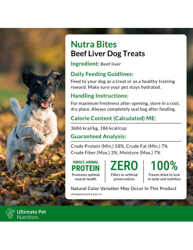 Golosinas Deshidratadas Nutra Bites Hígado de Res 113g
