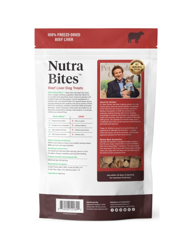 Golosinas Deshidratadas Nutra Bites Hígado de Res 113g