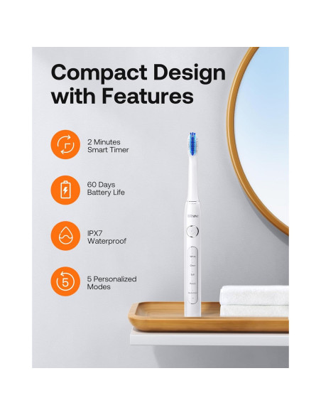 Cepillo de Dientes Eléctrico Bitvae H1D2 Ultrasónico 5 Modos