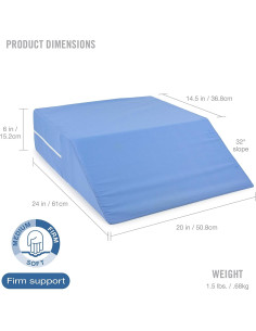 Almohada en Cuña DMI para Elevación de Piernas 61x51cm Azul 2