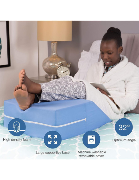 Almohada en Cuña DMI para Elevación de Piernas 61x51cm Azul