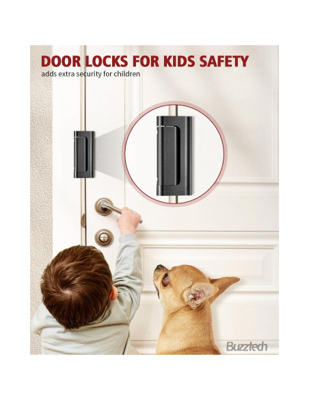 Cerradura de Seguridad Buzztech para Puertas Interiores Negras