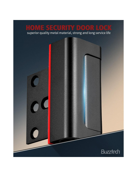 Cerradura de Seguridad Buzztech para Puertas Interiores Negras