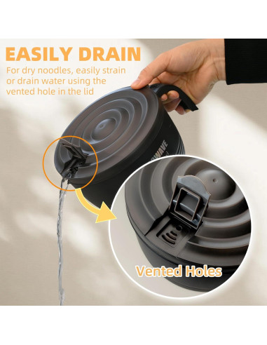 Tazón de Ramen Grande Layron 1.27 L Microondas Negro