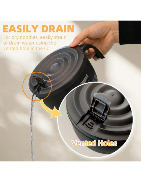 Tazón de Ramen Grande Layron 1.27 L Microondas Negro