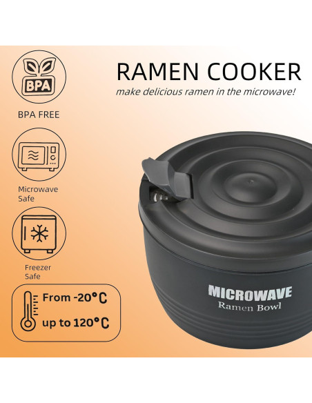 Tazón de Ramen Grande Layron 1.27 L Microondas Negro