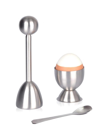 Juego de Cortador de Huevos Hocai 3 Piezas Acero Inoxidable