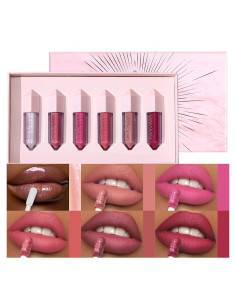 Set de 6 Brillos de Labios BANGFENG - Mate y Perlescente