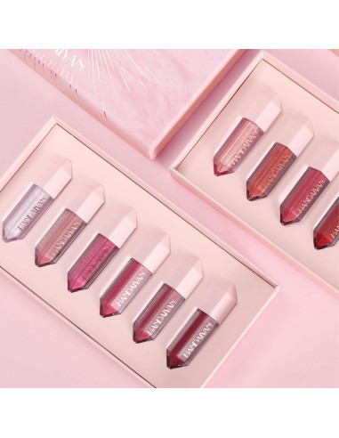 Set de 6 Brillos de Labios BANGFENG - Mate y Perlescente