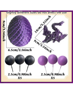 Adorno de Pastel de Huevo de Dragón Roaring Good Time - Morado 2