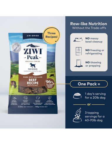 Comida Deshidratada para Perros ZIWI Peak - Carne de Res 99g