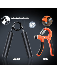 Entrenador de Fuerza de Agarre ZEAGUS 4 Pack 22.7-90.7kg 2