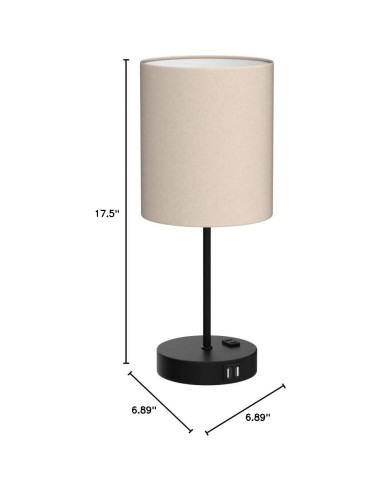 Juego de 2 Lámparas de Mesa Táctiles Beige con USB y AC