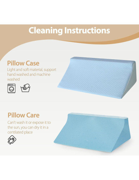 Cojín en cuña Touchutopia de espuma viscoelástica azul 50.8 cm