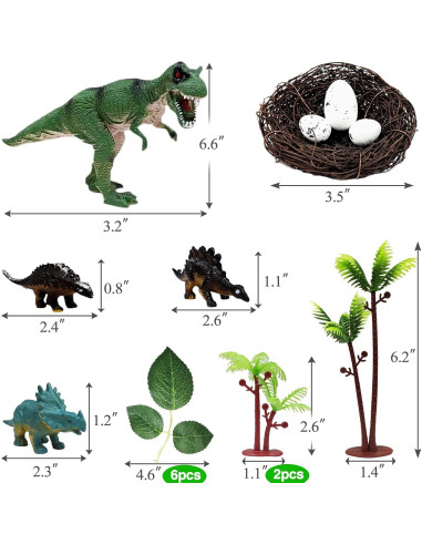 Adornos de Pastel de Dinosaurio GLAHORSE 26 Piezas PVC