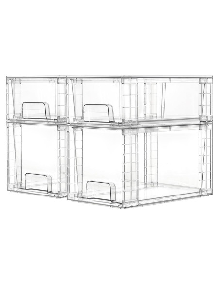 Cajones de Almacenamiento Apilables Vtopmart 4 Piezas Acrílico