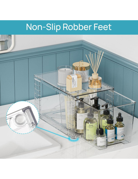 Cajones de Almacenamiento Apilables Vtopmart 4 Piezas Acrílico