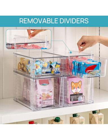 Cajones de Almacenamiento Apilables Vtopmart 4 Piezas Acrílico