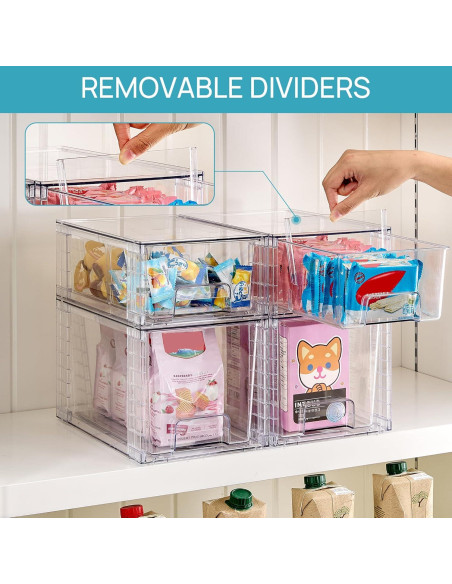 Cajones de Almacenamiento Apilables Vtopmart 4 Piezas Acrílico