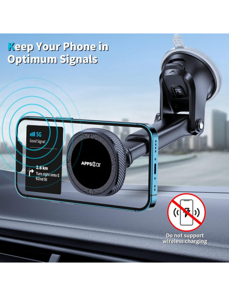 Soporte Magnético para Coche Wiiki-Tech MagSafe Negro - 17 Imanes