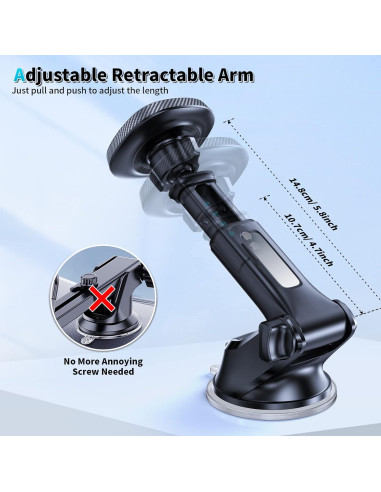 Soporte Magnético para Coche Wiiki-Tech MagSafe Negro - 17 Imanes