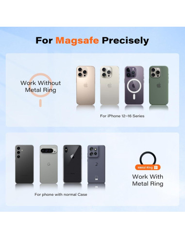 Soporte Magnético para Coche Wiiki-Tech MagSafe Negro - 17 Imanes