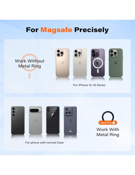 Soporte Magnético para Coche Wiiki-Tech MagSafe Negro - 17 Imanes