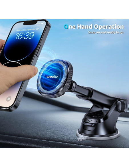 Soporte Magnético para Coche Wiiki-Tech MagSafe Negro - 17 Imanes