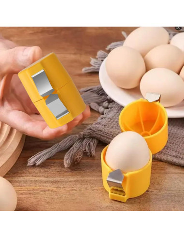 Abridor de Cáscara de Huevo Eggquik - Cortador Manual Amarillo