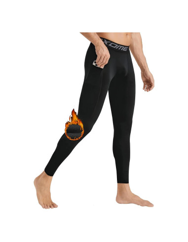 Pantalones Térmicos de Compresión Roxdme para Hombre - Forro Polar