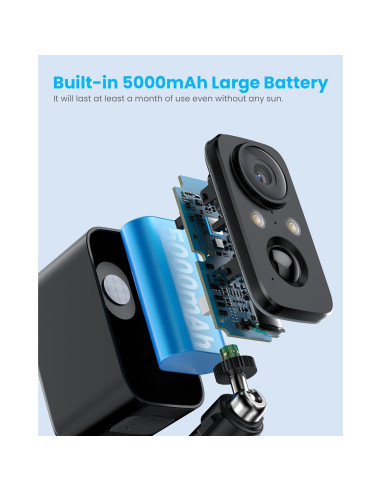 Cámara de Seguridad Inalámbrica FOAOOD DF220 con Solar IP66