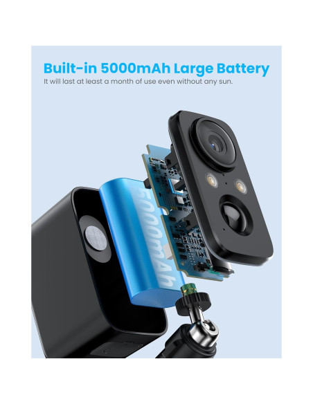 Cámara de Seguridad Inalámbrica FOAOOD DF220 con Solar IP66